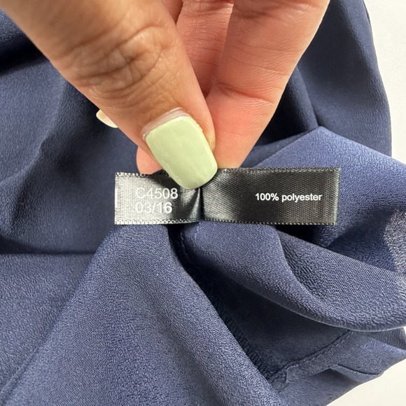 The Limited Navy Blue Sheer Mesh Trim Camisole Top Adjustable Straps Medium - Picture 3 of 8